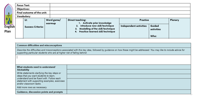 English Plan